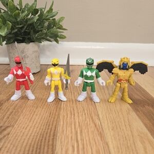 Power Rangers Imaginext Small Action Figures 3x Power Rangers & Goldar
